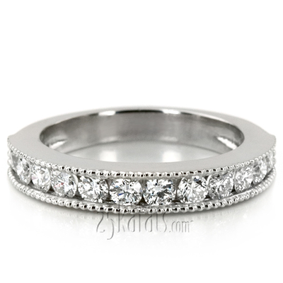 Channel Set Milgrain Diamond Wedding Band (0.72 ct.) - view 5 of 6