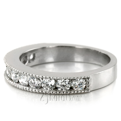 Channel Set Milgrain Diamond Wedding Band (0.72 ct.) - view 6 of 6