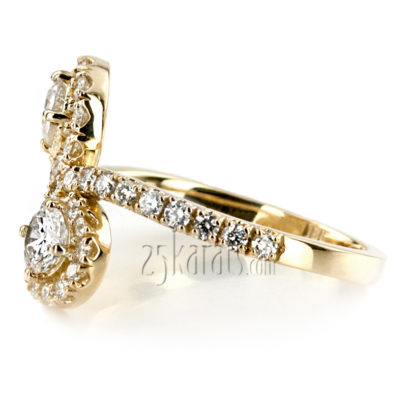 "You & Me" Two Stone Fish Tail Set Diamond Ring (1.00ct.tw) - view 4