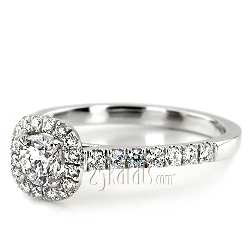 Cushioned Halo Micro Pave Diamond Engagement Ring (1/2 ct. t.w.) - view 10