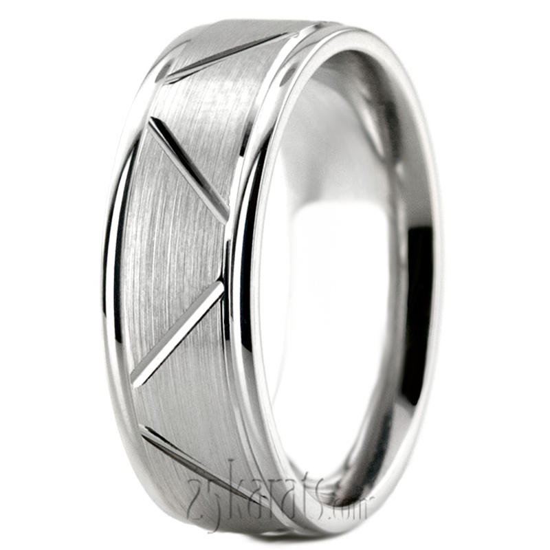 Classic Carved Design Wedding Ring  - view 4