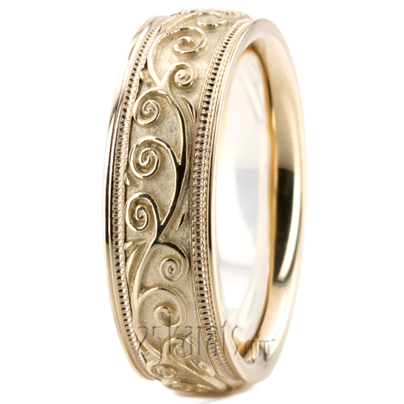 Elegant Antique Wedding Band  - view 5