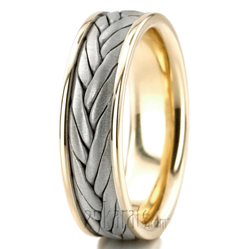 Double Line Braided Wedding Band - view 4