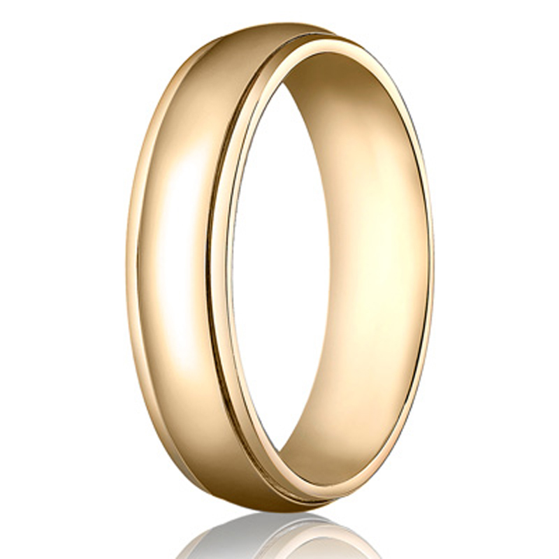 Benchmark 6mm Comfort-Fit High Polished Carved Design Band - view 5