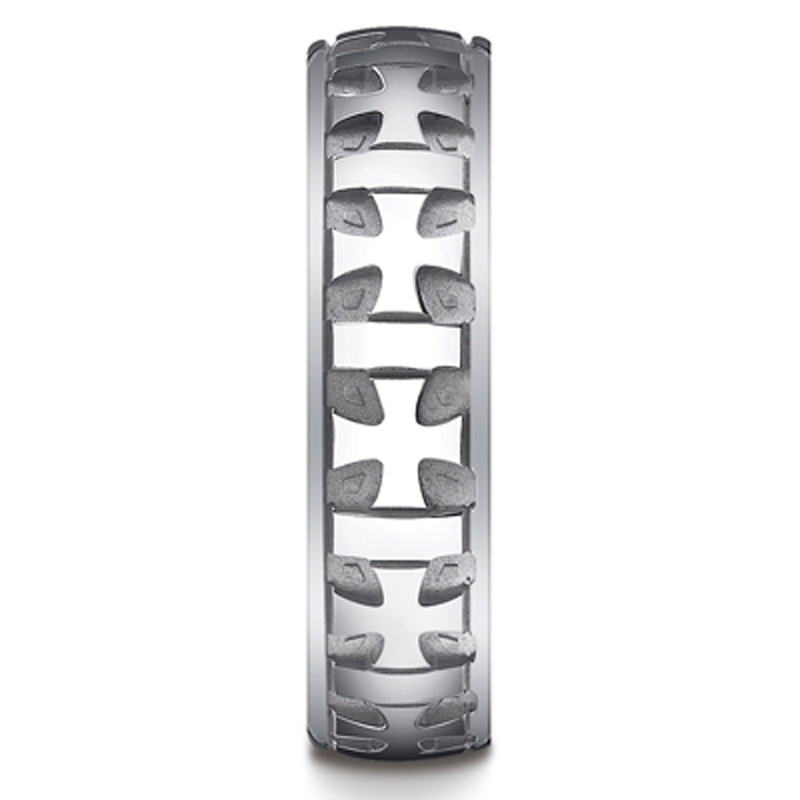 Benchmark 6mm Comfort-Fit Gaelic Cross Carved Design Band - view 3