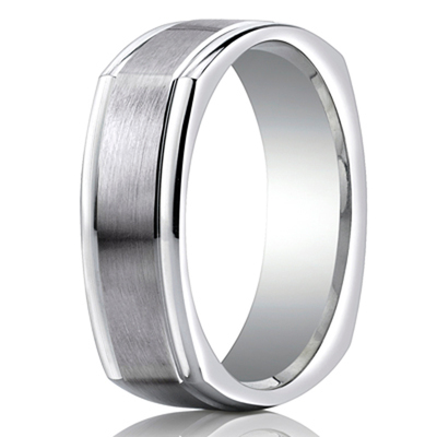 Benchmark 7mm Comfort-Fit Satin-Finished Four-Sided Carved Design Band - view 2 of 4