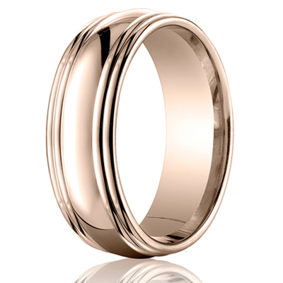 Benchmark 7.5mm Comfort-Fit Double Round Edge Carved Design Band - view 5 of 6