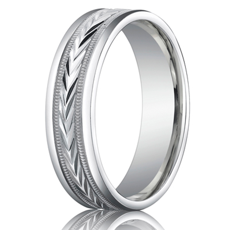 Benchmark 6mm Comfort-Fit Harvest of Love Carved Design Band - view 2