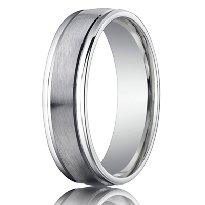 Benchmark 6mm High Polished Round Edge Carved Design Band - view 2 of 4