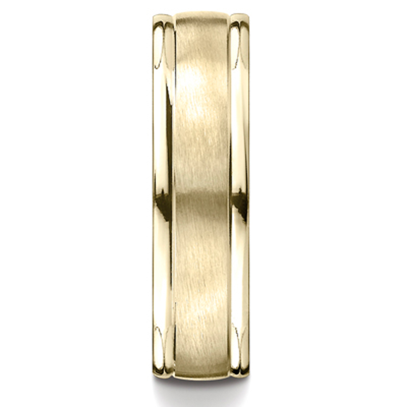 Benchmark 6mm High Polished Round Edge Carved Design Band - view 4