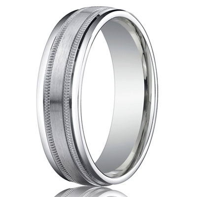 Benchmark 6mm Comfort-Fit with Milgrain Round Edge Design Band - view 2 of 4