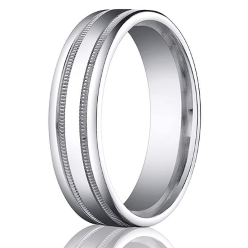 Benchmark 6mm Comfort-Fit High Polished Milgrain Carved Design Band - view 2