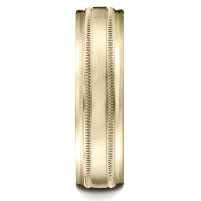 Benchmark 6mm Comfort-Fit High Polished Milgrain Carved Design Band - view 4 of 4