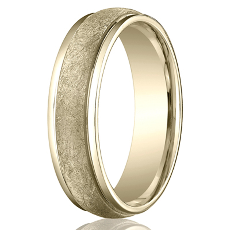 Benchmark 6mm Swirl-Finished Carved Design Band - view 5