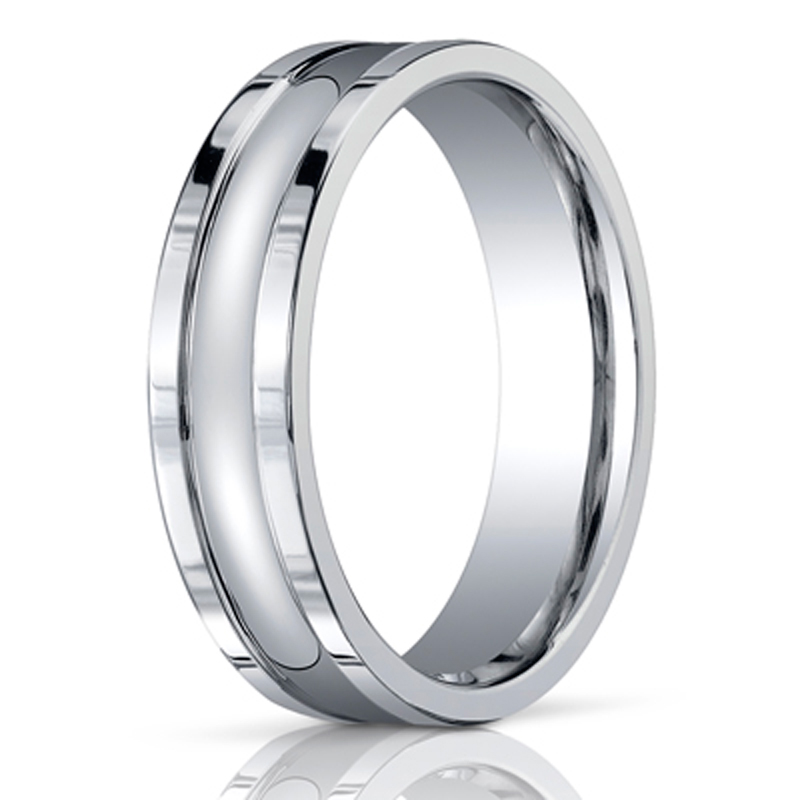 Benchmark 6mm Comfort-Fit Squared Edge Carved Design Band - view 2