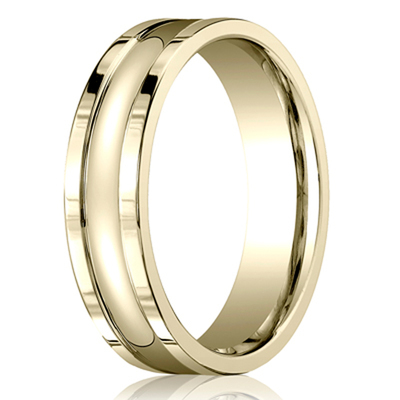 Benchmark 6mm Comfort-Fit Squared Edge Carved Design Band - view 1 of 4