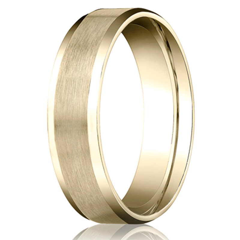 Benchmark 6mm Comfort-Fit Satin-Finished with High Polished Beveled Edge Carved Design Band - view 3