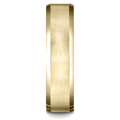 Benchmark 6mm Comfort-Fit Satin-Finished with High Polished Beveled Edge Carved Design Band - view 4 of 4