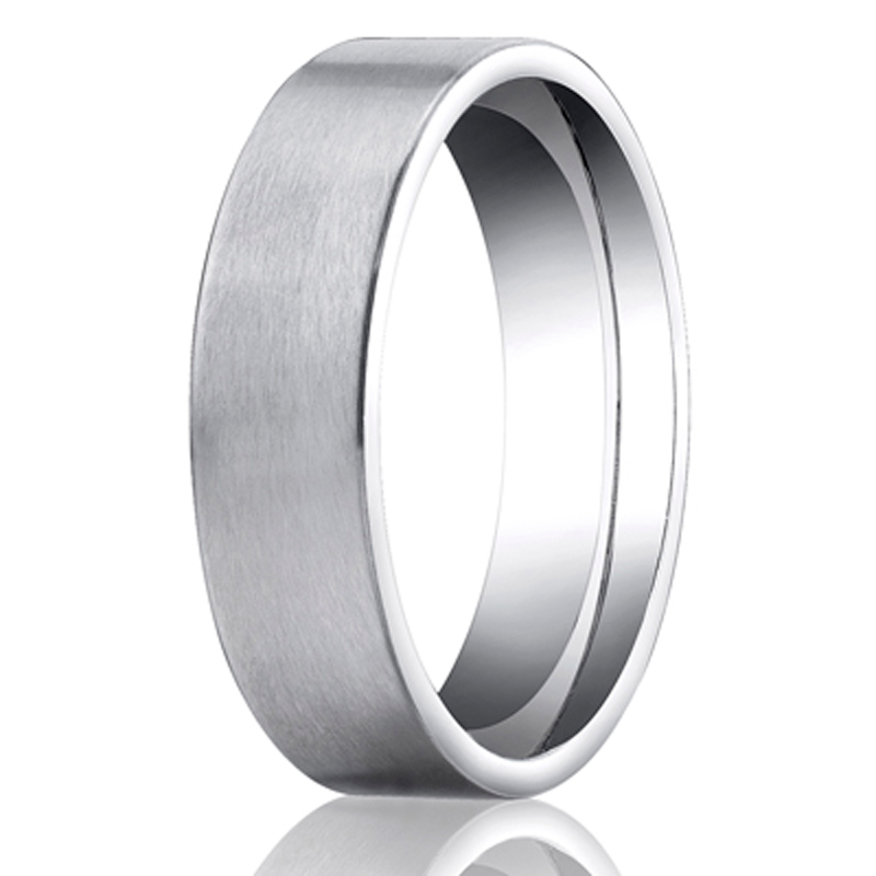 Benchmark 6mm Comfort-Fit Satin-Finished Carved Design Band - view 2