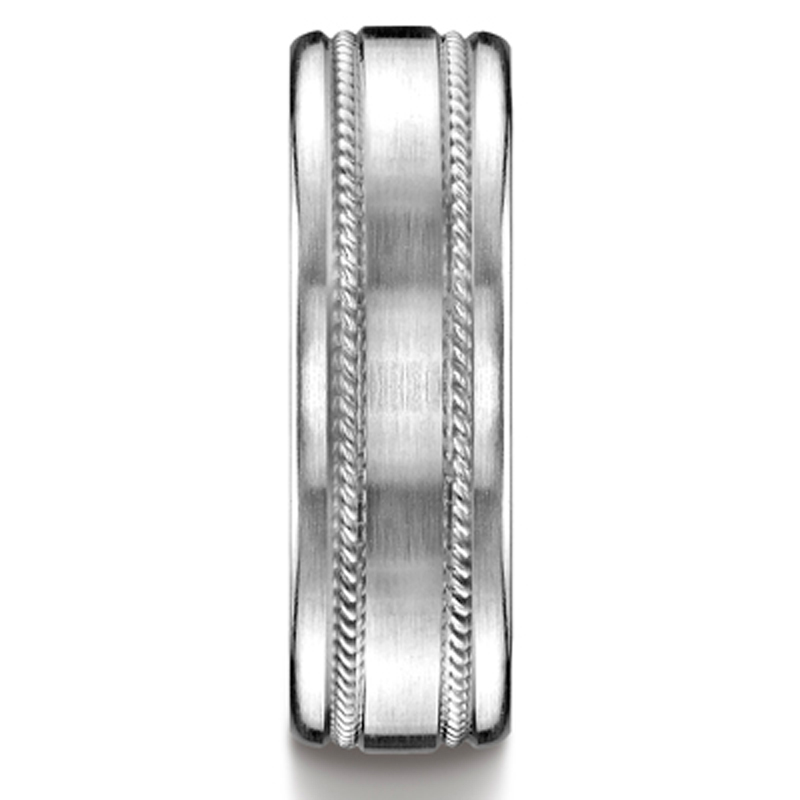 Benchmark 7.5mm Comfort-Fit Rope Carved Design Band - view 3