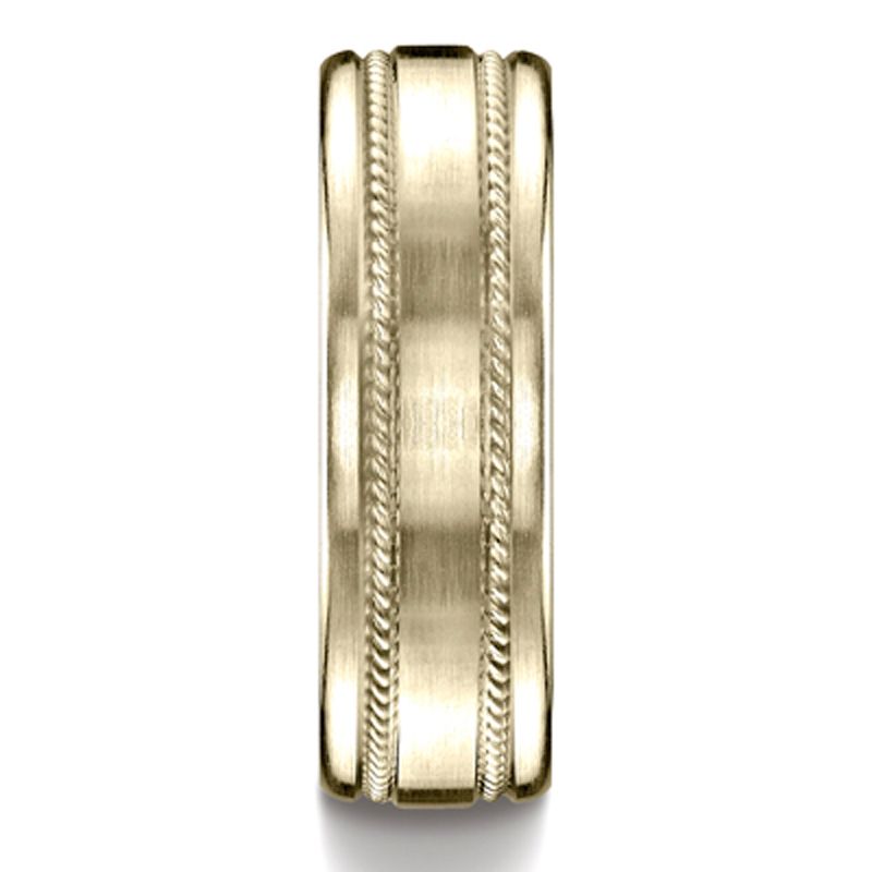 Benchmark 7.5mm Comfort-Fit Rope Carved Design Band - view 4