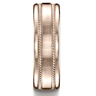 Benchmark 7.5mm Comfort-Fit Rope Carved Design Band - view 6 of 6