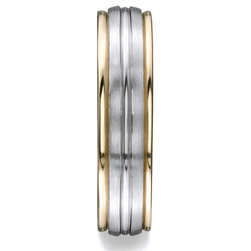 Benchmark Two-Toned 6mm High Polished Carved Band - view 2