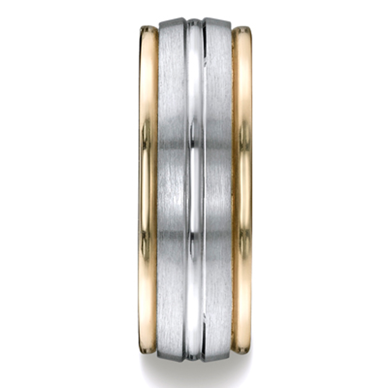 Benchmark Two-Toned 8mm High Polished Carved Band  - view 2