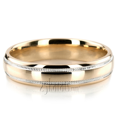 Carved Design Milgrain Wedding Ring - view 5 of 5