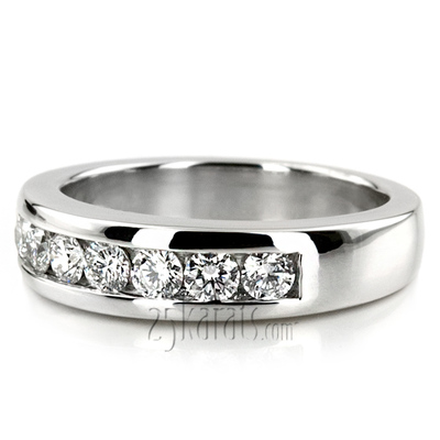 Channel Set Round Cut Man Diamond Ring (0.84 ct.tw) - view 2 of 5