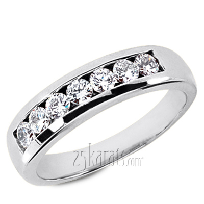 Channel Set Round Cut Man Diamond Ring (0.84 ct.tw) - view 3 of 5