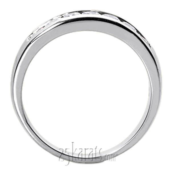 Channel Set Round Cut Man Diamond Ring (0.84 ct.tw) - view 5