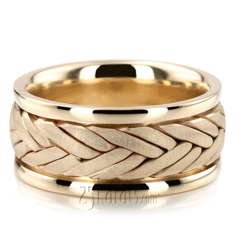 Double Line Braided Wedding Band - view 5