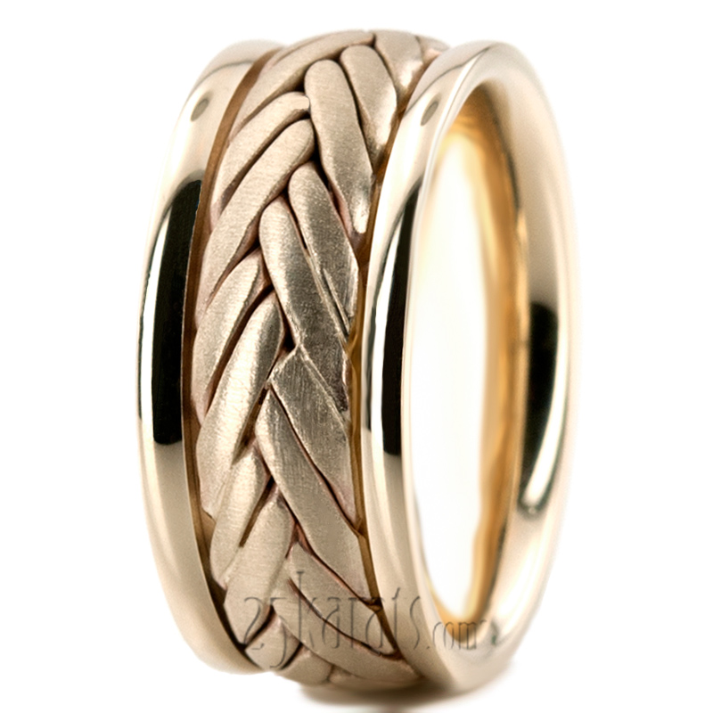 Double Line Braided Wedding Band - view 6