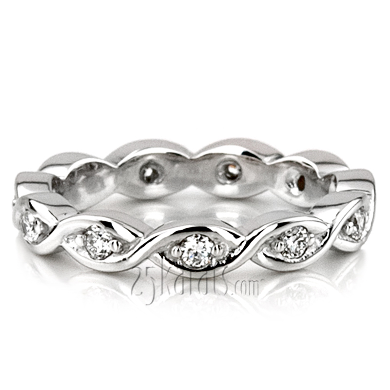 0.22 ct. Infinity Design Diamond Eternity Wedding Band - view 4