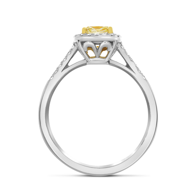 1.06 Cushion Shape Yellow Diamond Ring - view 2 of 2