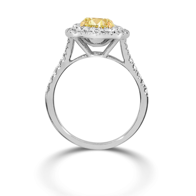 1.41 Round Shape Yellow Diamond Ring - view 2 of 2