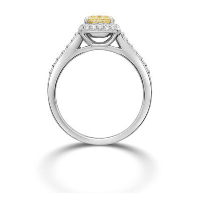 1.23 Radiant Shape Yellow Diamond Ring - view 2 of 2