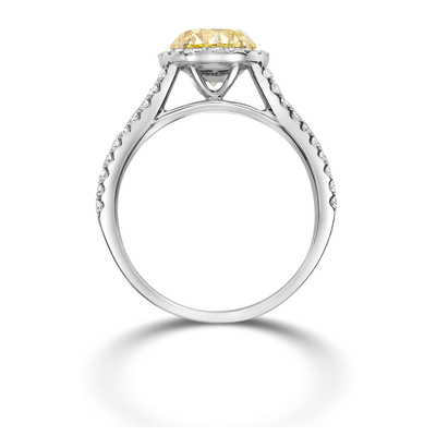 1.63 Round Shape Yellow Diamond Ring - view 2 of 2