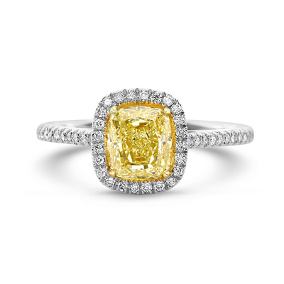 1.6 Radiant Shape Yellow Diamond Ring - view 1 of 2