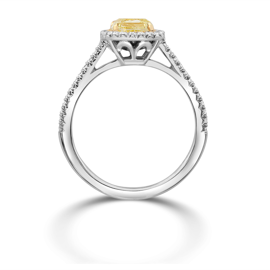 1.6 Radiant Shape Yellow Diamond Ring - view 2