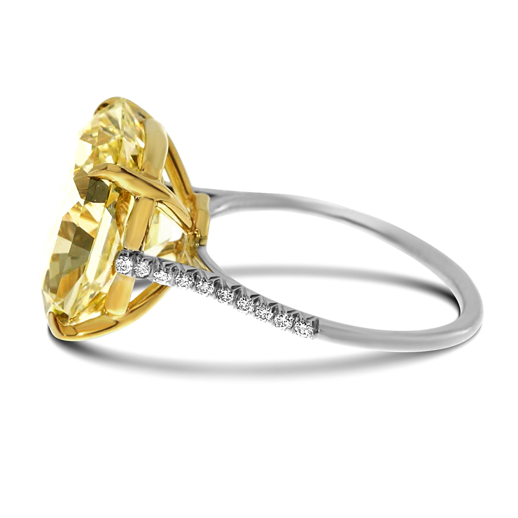 10.16 Radiant Shape Yellow Diamond Ring - view 2