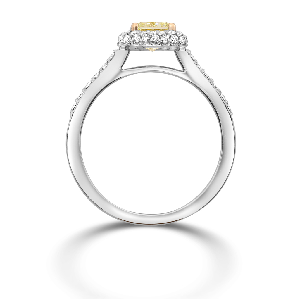 1.02 Radiant Shape Yellow Diamond Ring - view 2