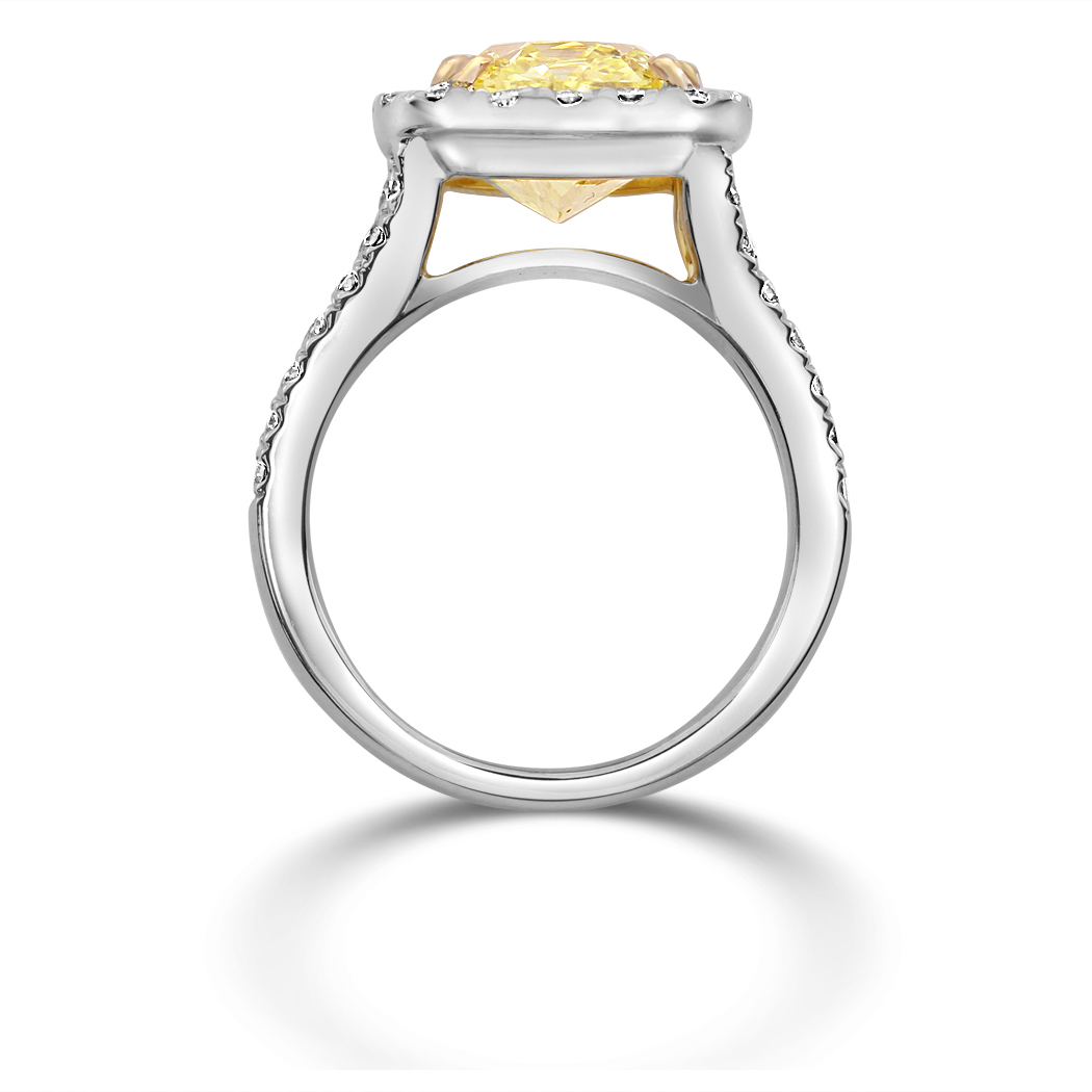 4.73 Radiant Shape Yellow Diamond Ring - view 2