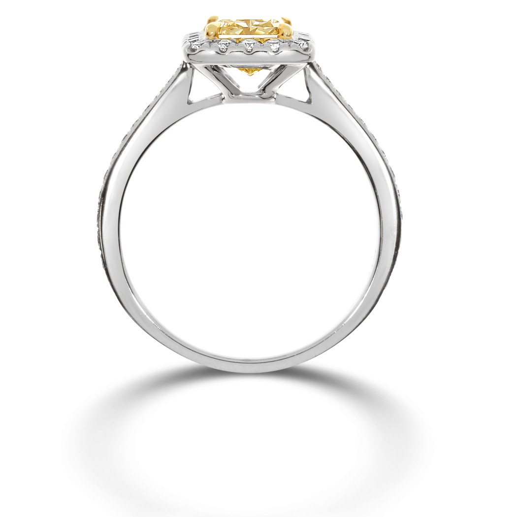 1.65 Radiant Shape Yellow Diamond Ring - view 2