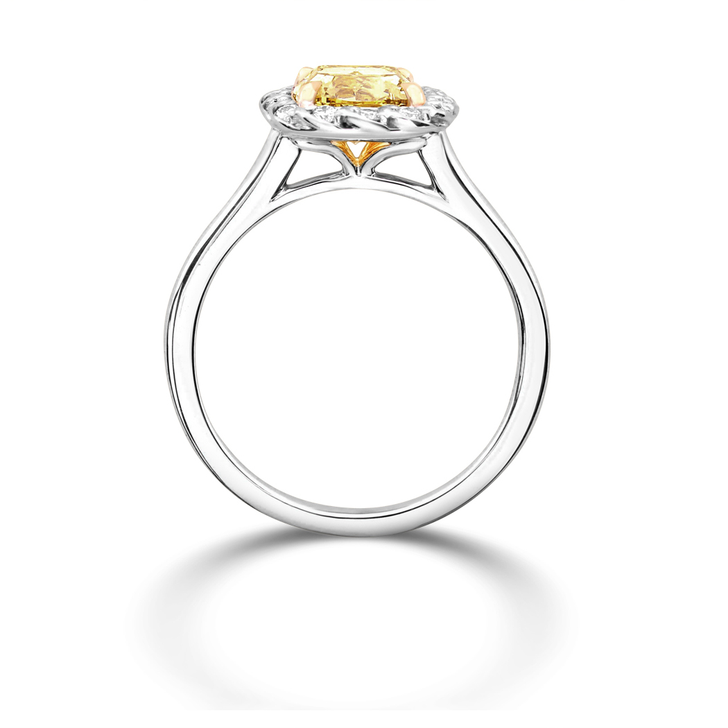 1.56 Cushion Shape Yellow Diamond Ring - view 2