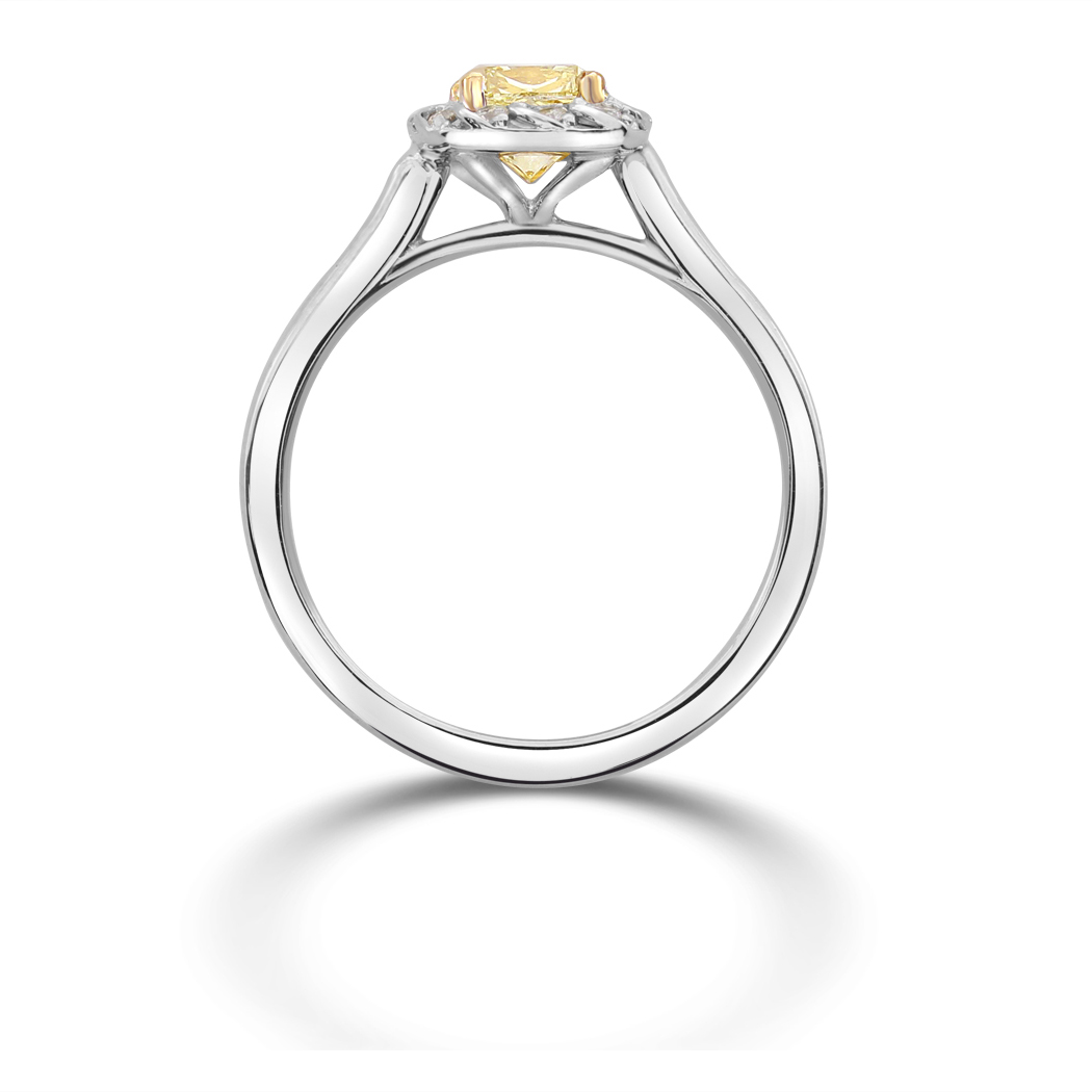 1.02 Cushion Shape Yellow Diamond Ring - view 2