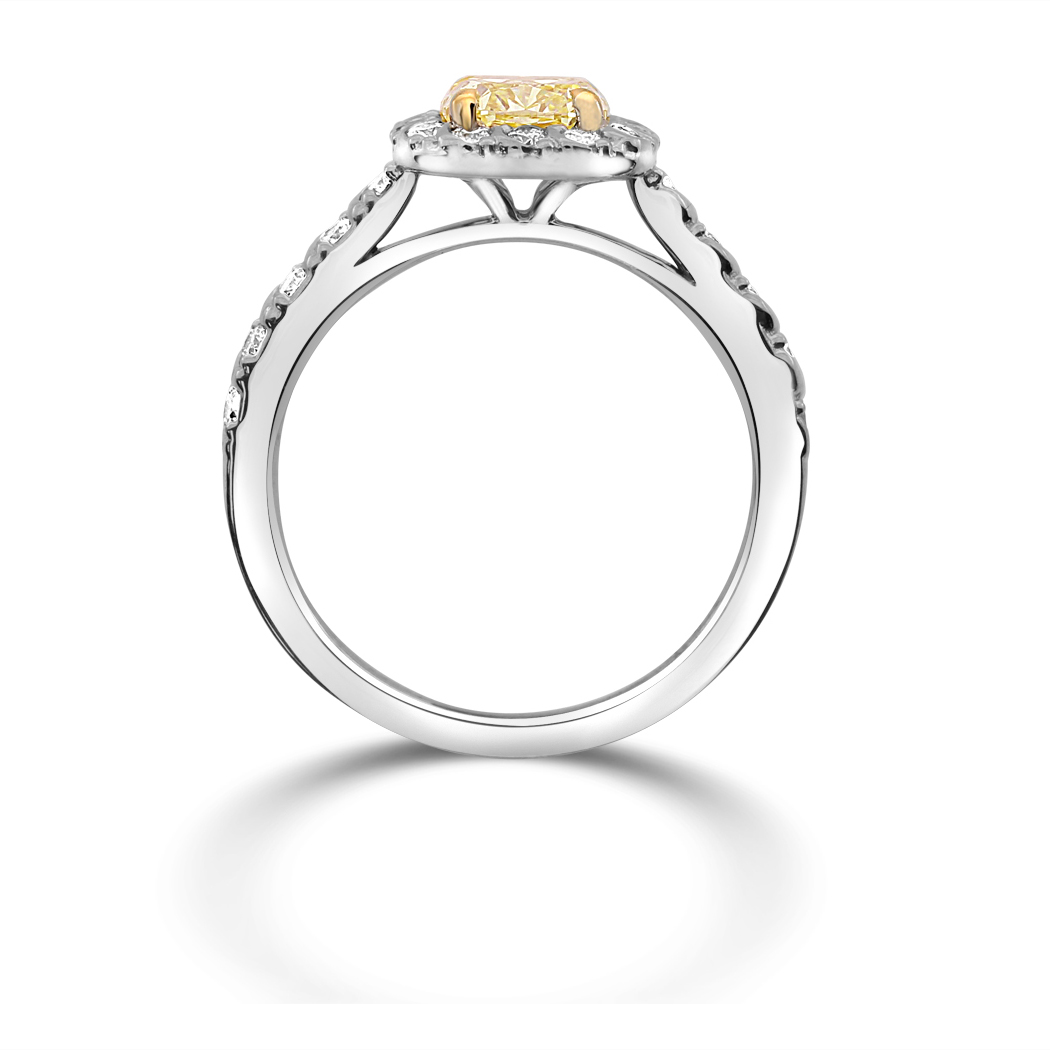 1.27 Cushion Shape Yellow Diamond Ring - view 2