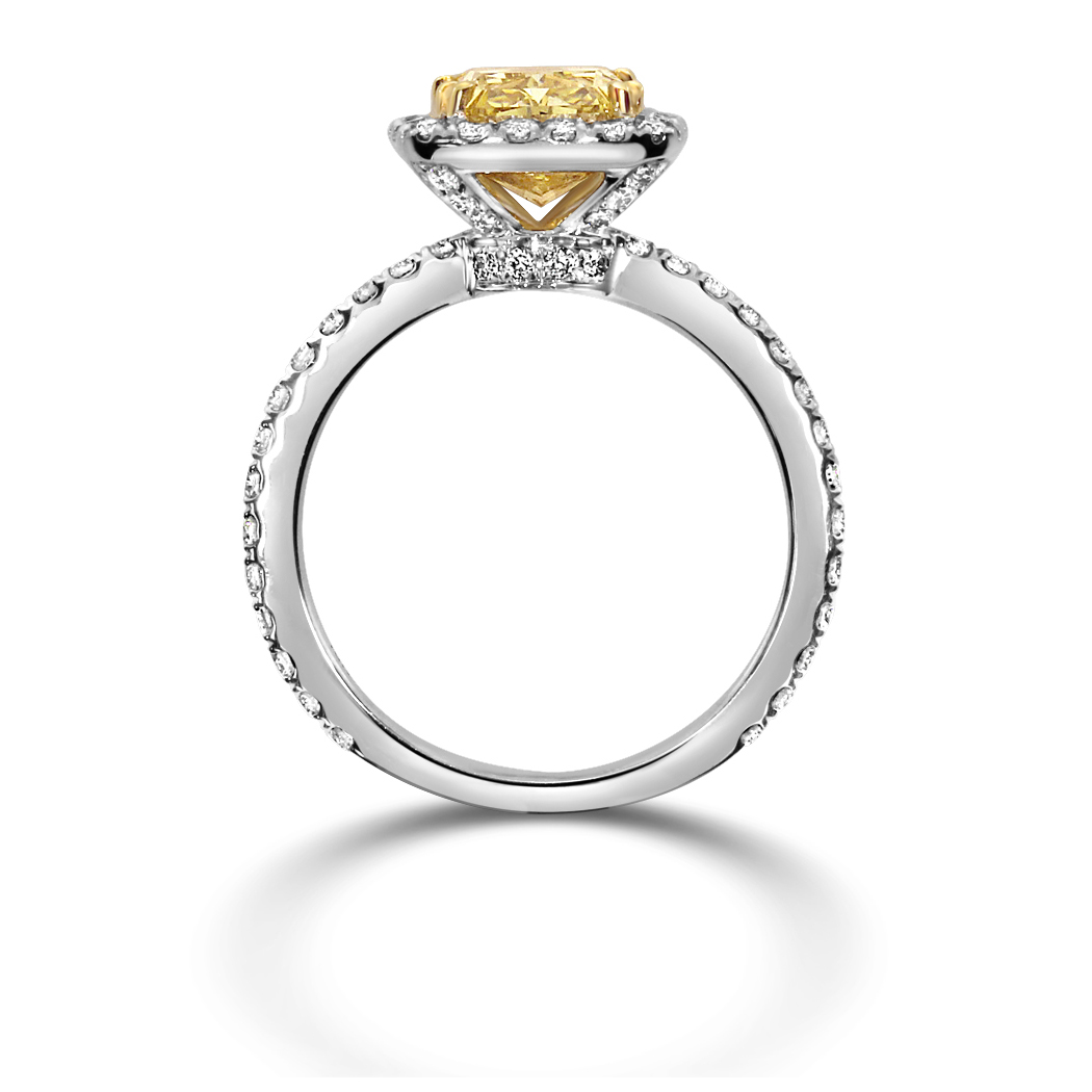 2.61 Radiant Shape Yellow Diamond Ring - view 2