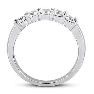 5 Stone Shared Prong Women Anniversary Ring (1/6 ct. tw.) - view 3 of 4